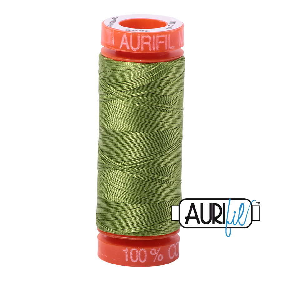 Aurifil Cotton Mako Thread - 50wt - 220m Spool - Fern Green - BMK50 2888