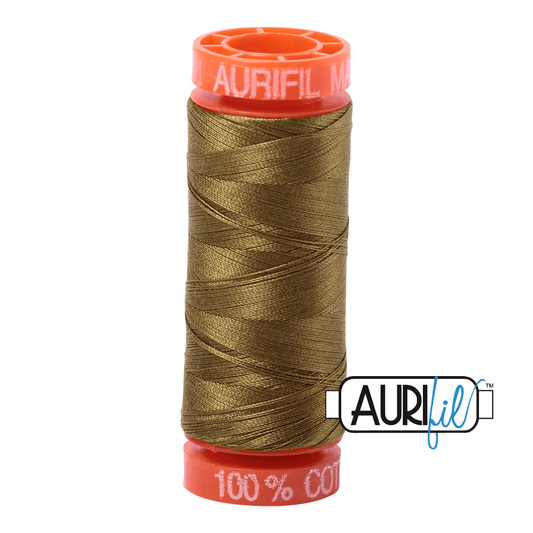 Aurifil Cotton Mako Thread - 50wt - 200m Spool - Medium Olive - MK50SP200-2910