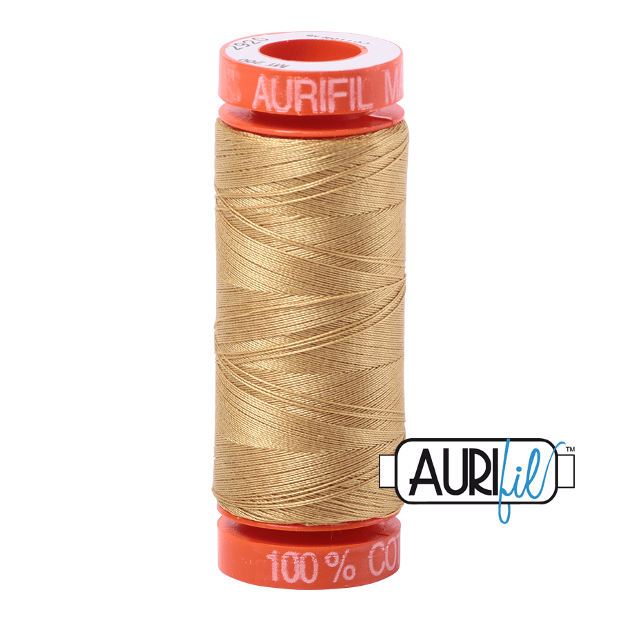 Aurifil Cotton Mako Thread - 50wt - 200m Spool - Light Brass - MK50SP200-2920