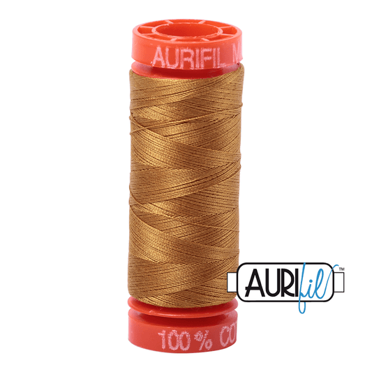 Aurifil Cotton Mako Thread - 50wt - 200m Spool - Brass - MK50SP200-2975