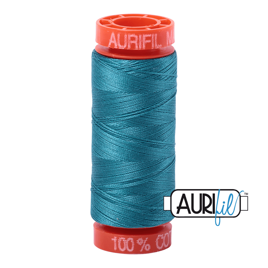 Aurifil Cotton Mako Thread - 50wt - 200m Spool - Dark Turquoise - MK50SP200-4182