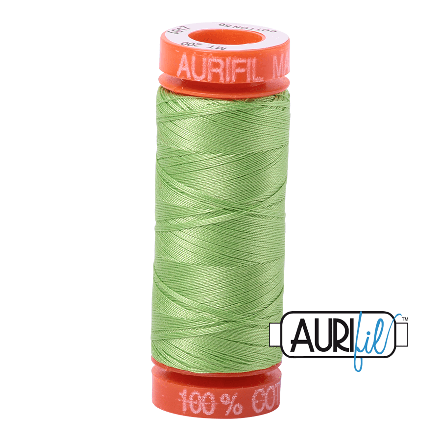 Aurifil Cotton Mako Thread - 50wt - 200m Spool - Shining Green - MK50SP200-5017