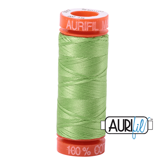 Aurifil Cotton Mako Thread - 50wt - 200m Spool - Shining Green - MK50SP200-5017