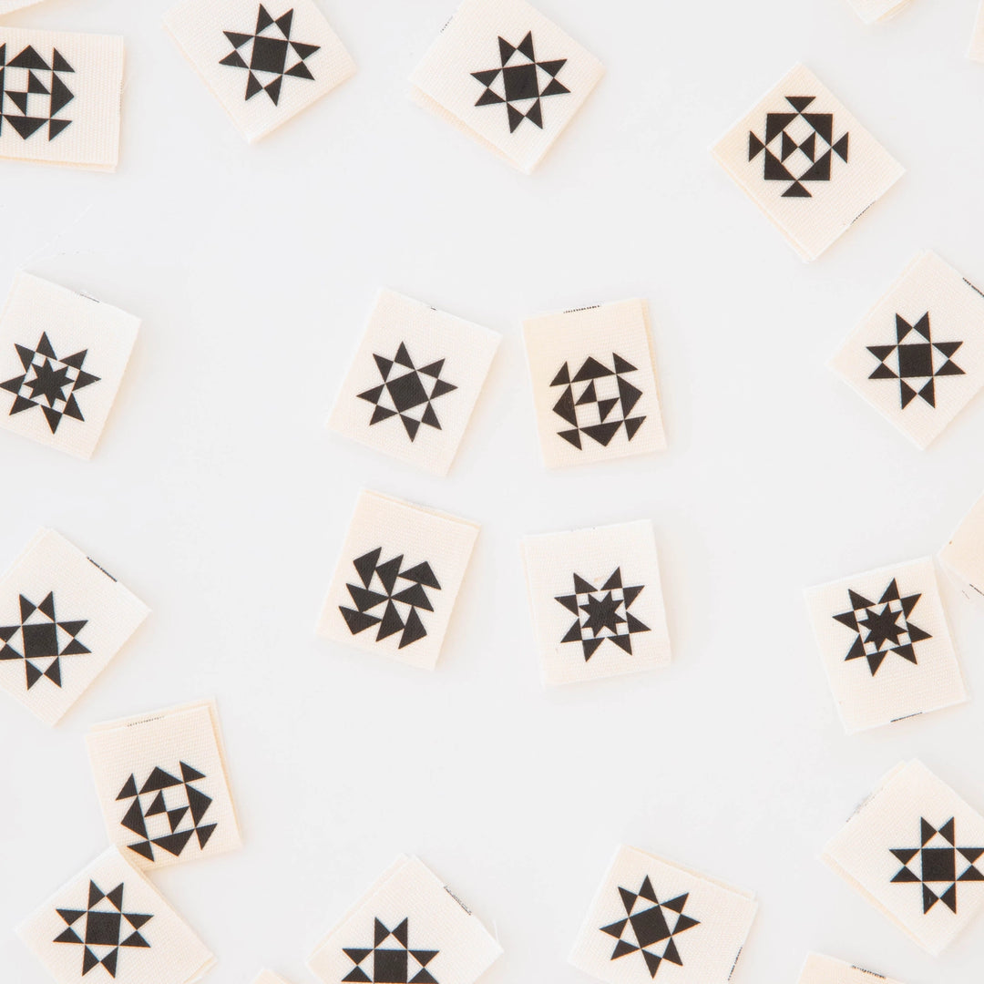 Black Quilt Block Multipack Organic Cotton Labels Black Quilt Block Multipack Organic Cotton Labels