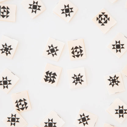 Sarah Hearts - Black Quilt Block Multipack - Sewing Woven Clothing Label Tags - LC186