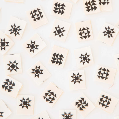 Sarah Hearts - Black Quilt Block Multipack - Sewing Woven Clothing Label Tags - LC186