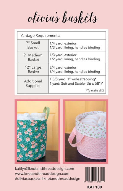 Olivia's Basket - Quilt Pattern - Knot and Thread - KAT 100 - Printed Pattern