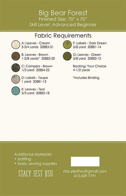 PREORDER - The Great Outdoors - Big Bear Forest - SIH 095 - Paper Pattern