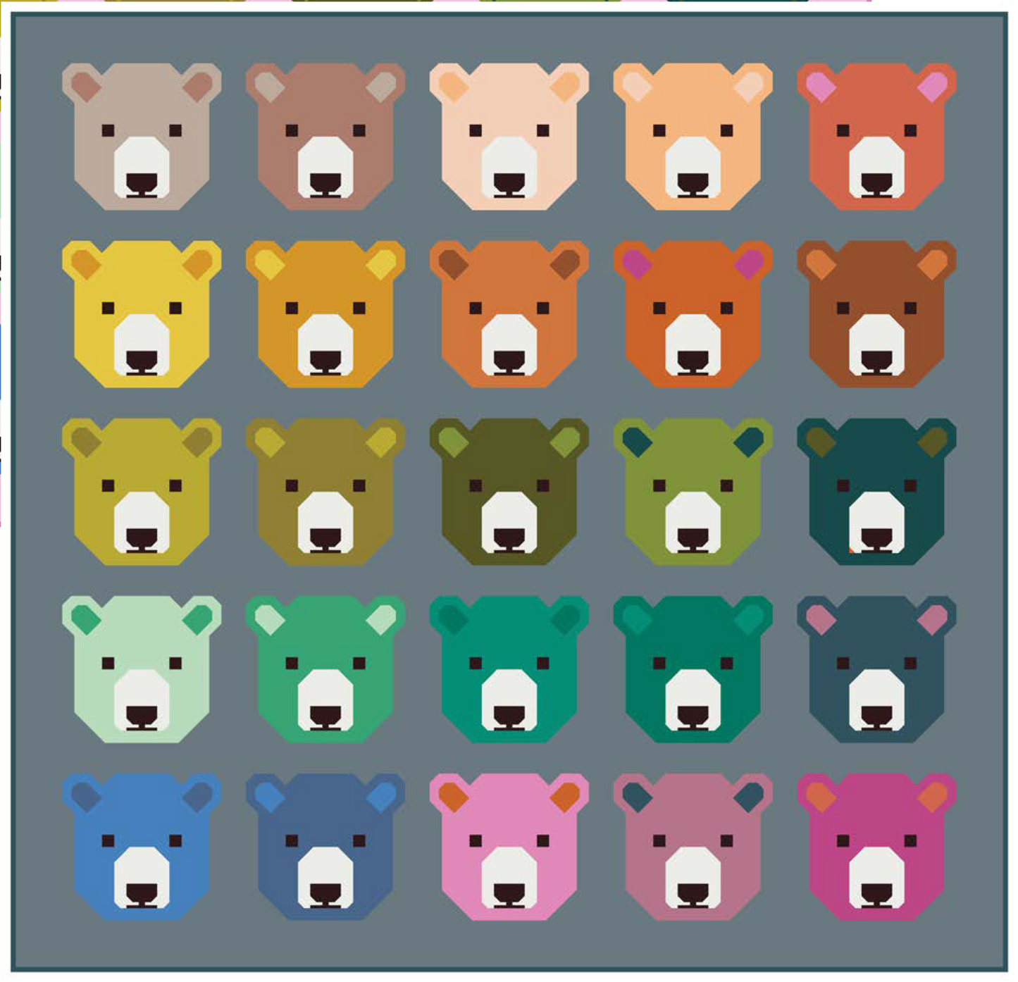 Bjorn Bear Quilt Kit - Bella Solids by Elizabeth Hartman (Preorder)