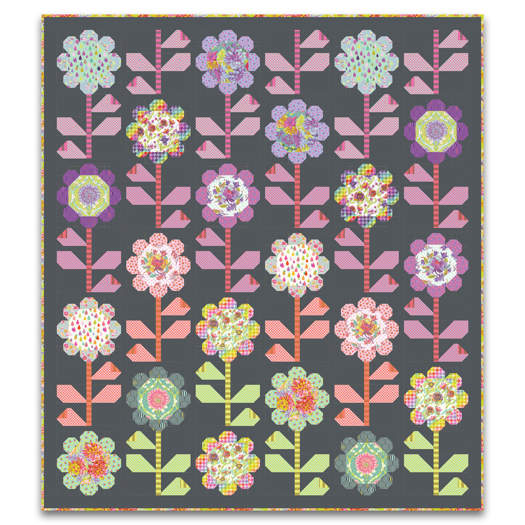 PREORDER - Blooming Bouquet Quilt Kit - DARK - Featuring Untamed from Tula Pink - KIT1QTTP.BOUQUETDARK