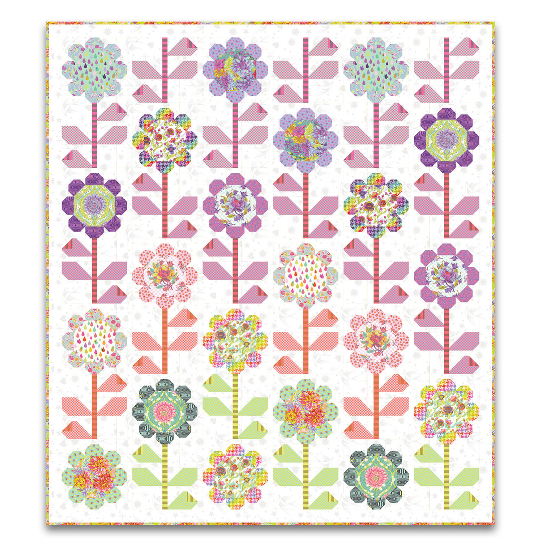 PREORDER - Blooming Bouquet Quilt Kit - LIGHT - Featuring Untamed from Tula Pink - KIT2QTTP.BOUQUETLIGHT