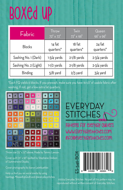 Boxed Up - Quilt Pattern - Everyday Stitches - ES 546BOX - Paper Pattern