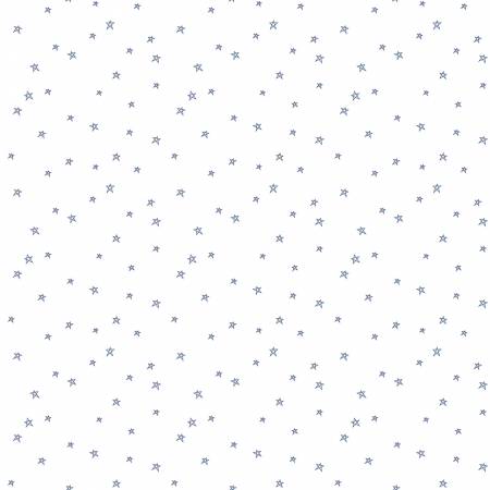 Cotton quilting fabric pattern called 'Star in Denim'. Part of the 'Bee Plaids' fabric collection. Designed by Lori Holt for fabric company Riley Blake Designs. SKU: C12039R-DENIM. 44-45 inch width.
