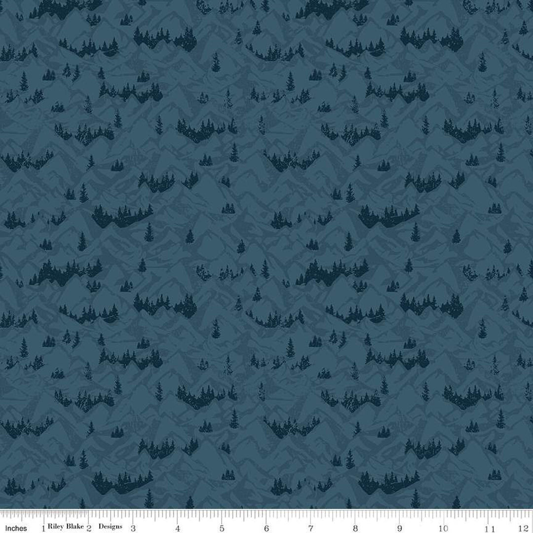 PREORDER - Legends of the National Parks - Mountains in Navy - Anderson Design Group - C13284-NAVY - Half Yard
