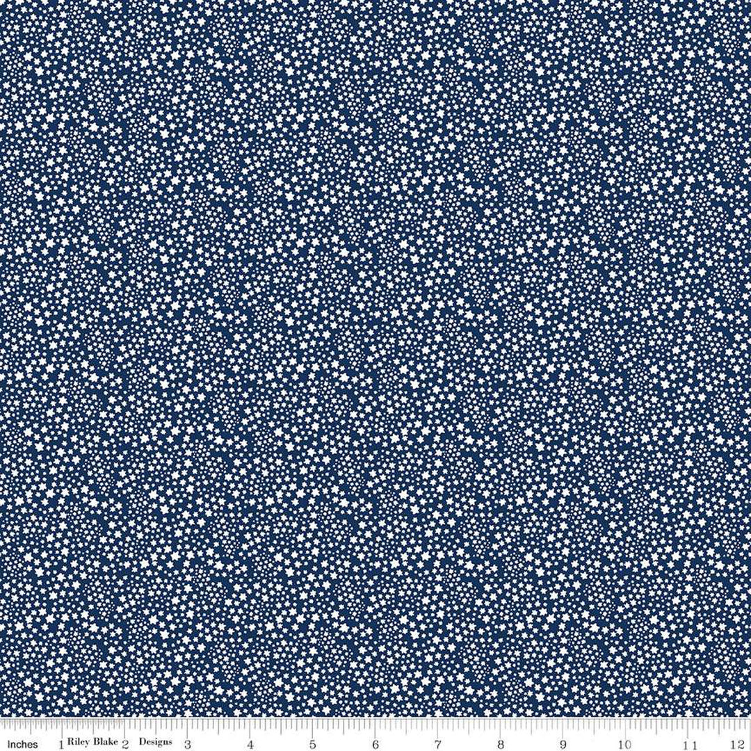 PREORDER - Copacetic - Starflower in Midnight - Julia Frazier - C14685-MIDNIGHT - Half Yard