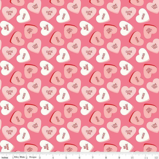 Sweetheart - Main Hot Pink - My Mind's Eye - C15500-HOTPINK - Half Yard