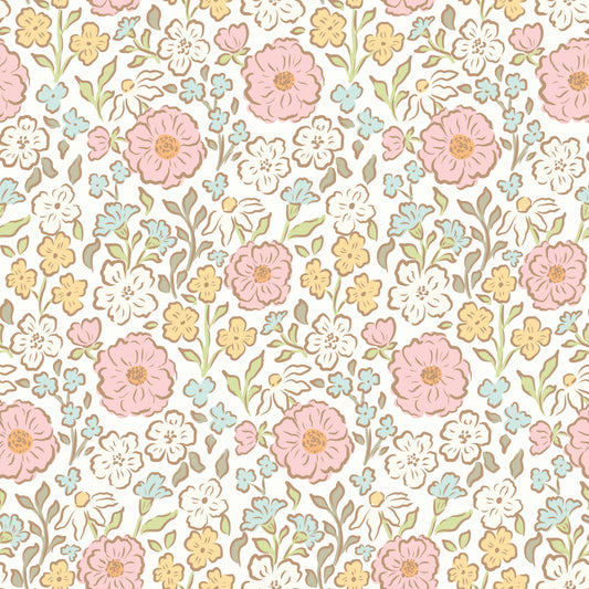 Little Posies in Cloud quilting cotton, part of the Little Posies fabric collection by Cayla Naylor (SKU: C18320-CLOUD)