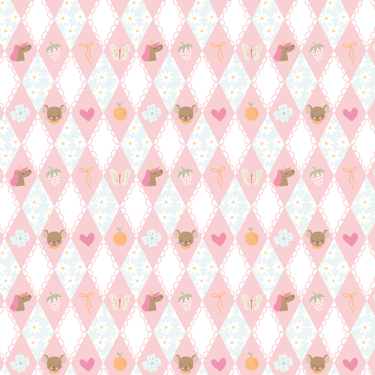 Little Posies - Diamonds Pink - C18321-PINK - Half Yard