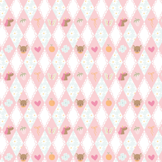 Little Posies - Diamonds Pink - C18321-PINK - Half Yard