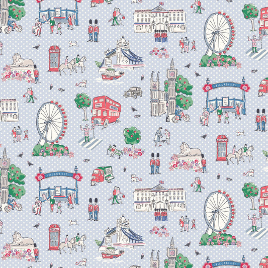 From London, With Love - Main Light Blue  - Cath Kidston - C18990-LTBLUE - Half Yard (Preorder)