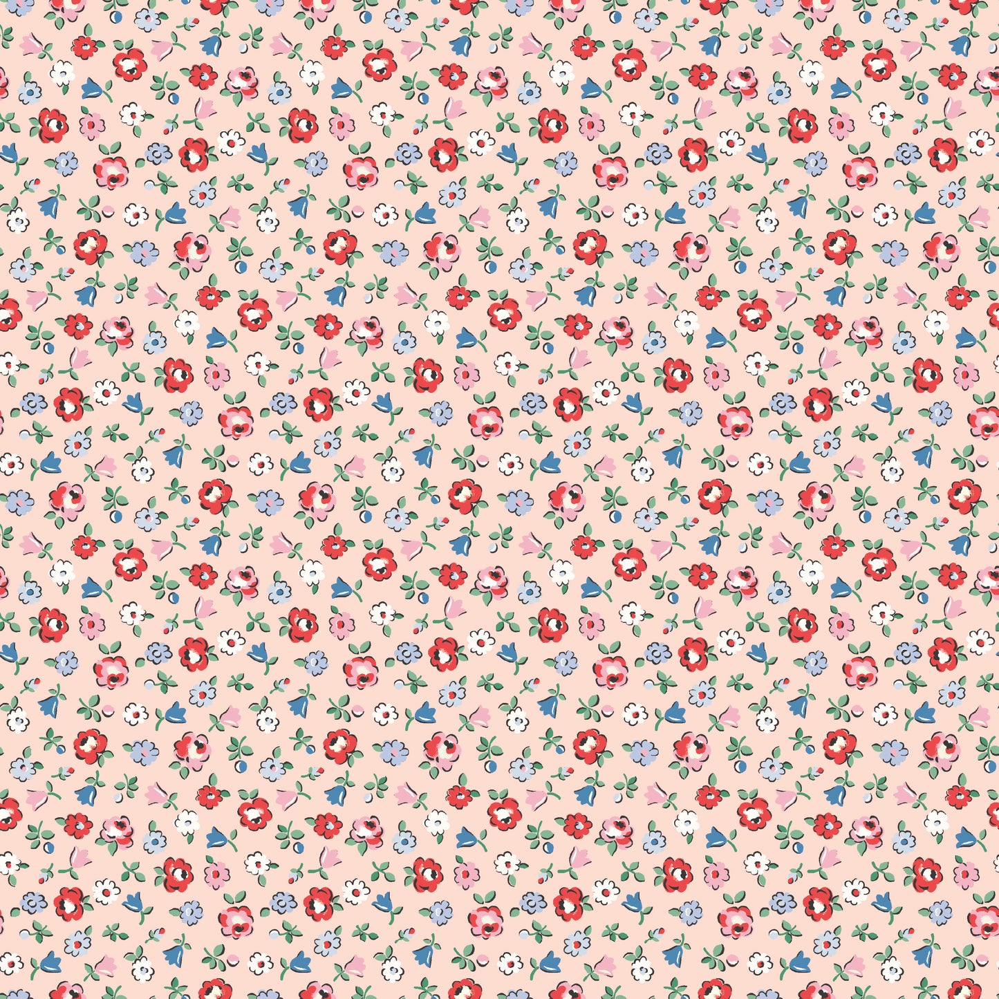 From London, With Love - Ditsy Floral Peach  - Cath Kidston - C18991-PEACH - Half Yard (Preorder)