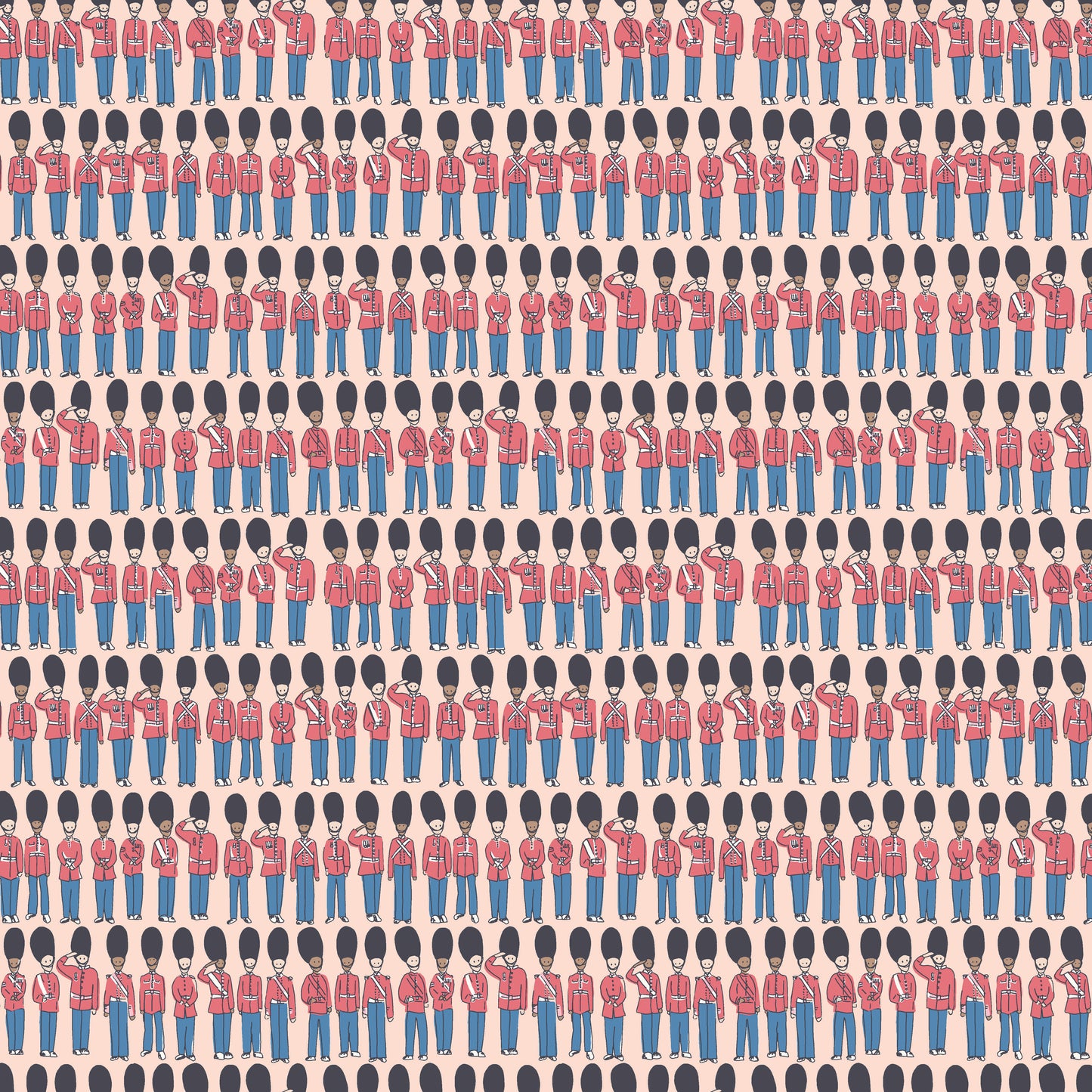 From London, With Love - Guards Peach  - Cath Kidston - C18993-PEACH - Half Yard (Preorder)