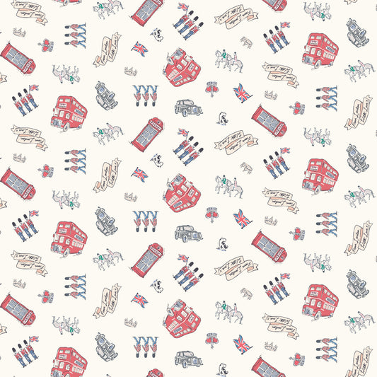 From London, With Love - Icons Cream  - Cath Kidston - C18995-CREAM - Half Yard (Preorder)