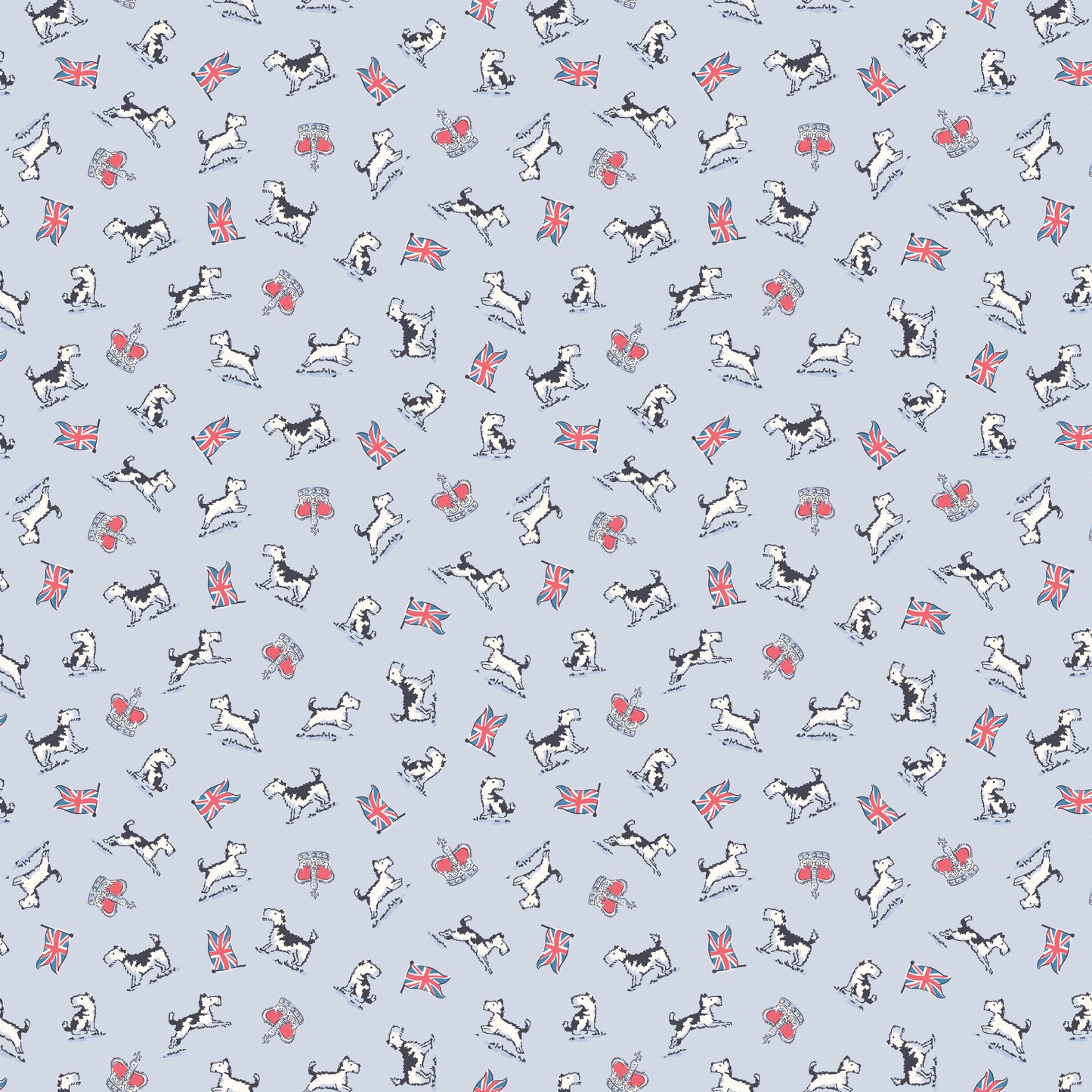 From London, With Love - Little Dogs Light Blue  - Cath Kidston - C18996-LTBLUE - Half Yard (Preorder)