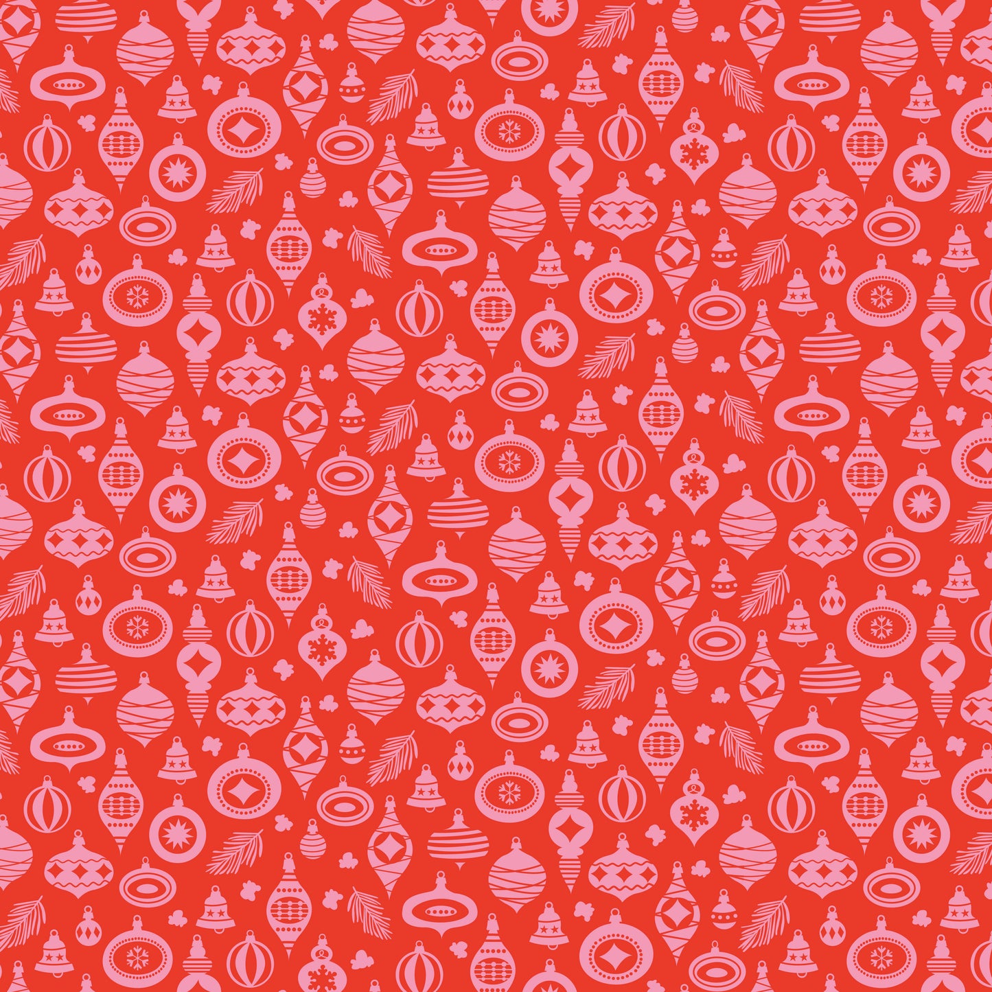 Christmas Cheer - Festive Baubles in Red - Shawn Wallace - C19064-RED - Half Yard (Preorder)