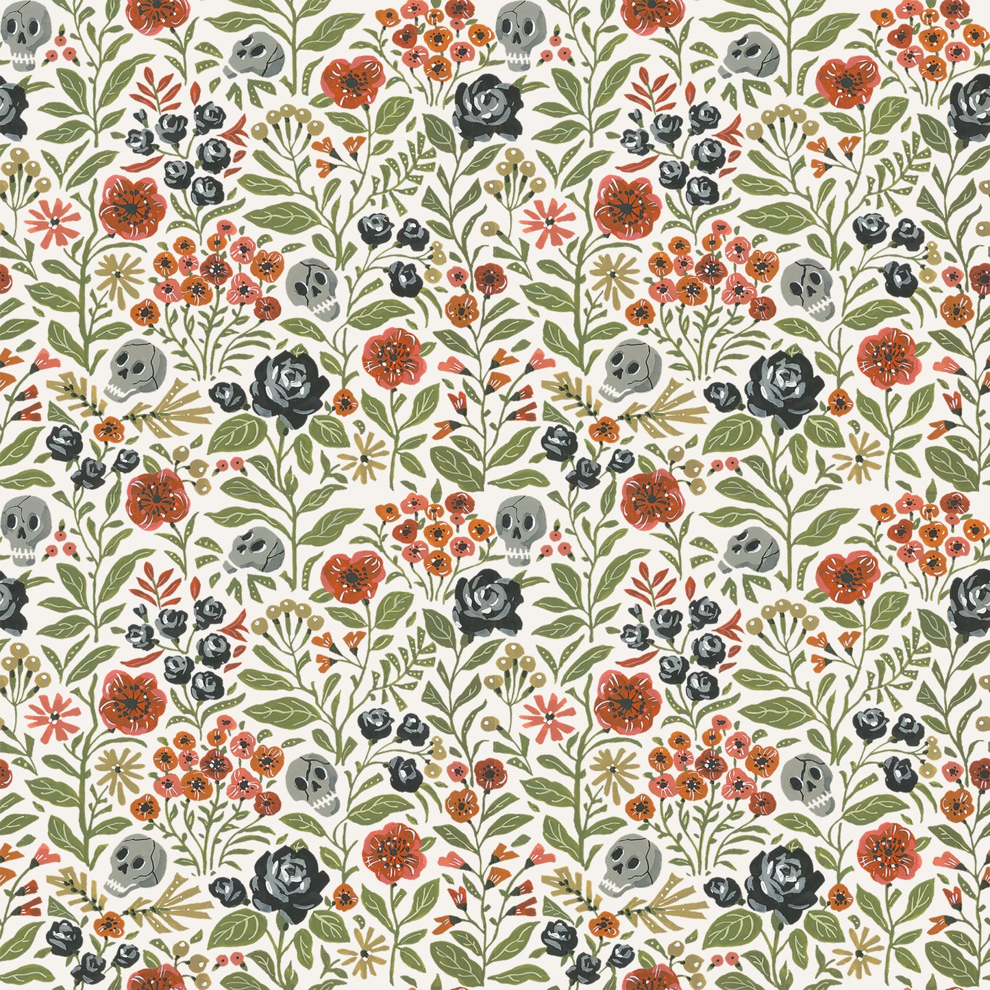 Witchy Vibes - Botanicals in Ghost - Lisa Audit - CD19272-GHOST - Half Yard (Preorder)