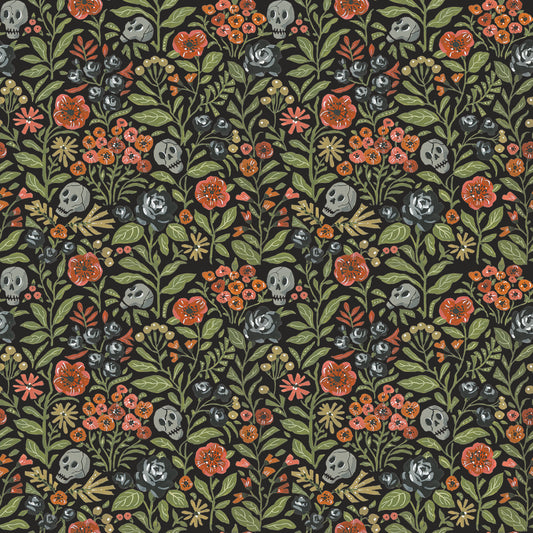 Witchy Vibes - Botanicals in Raven - Lisa Audit - CD19272-RAVEN - Half Yard (Preorder)