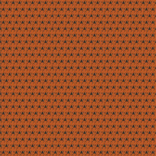 Witchy Vibes - Spiders in Pumpkin - Lisa Audit - CD19275-PUMPKIN - Half Yard (Preorder)