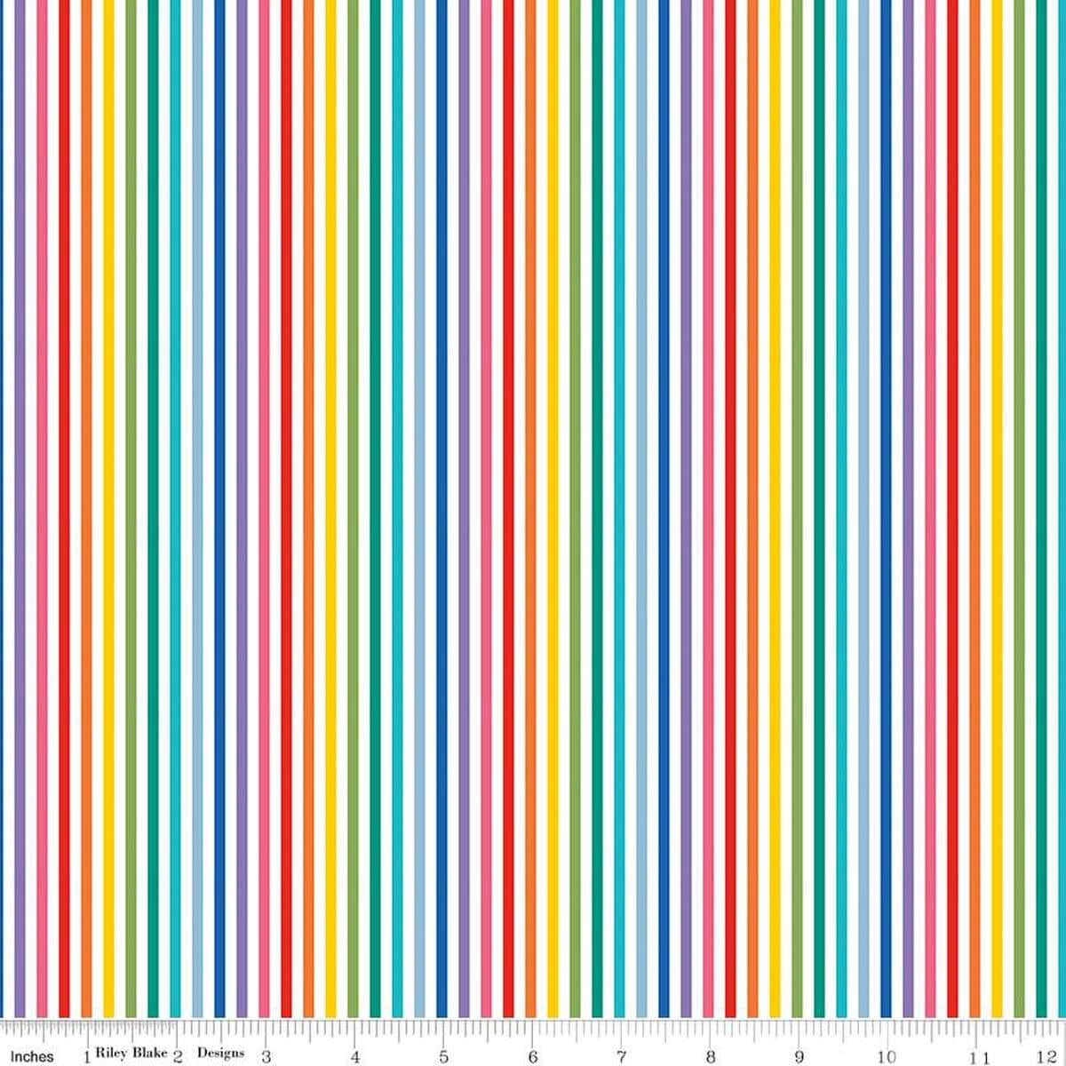 Stripes - 1/8" Stripe in Rainbow - The RBD Designers - C495-RAINBOW - Half Yard