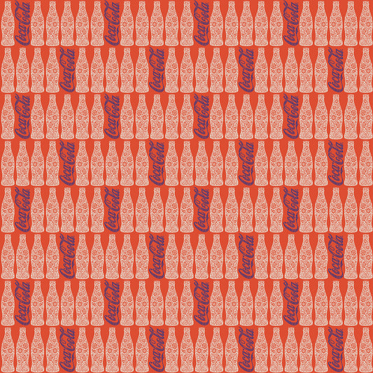 Floral Coca-Cola quilting fabric, part of the Coca-Cola Tropical Escape fabric collection by Northcott (SKU: CC1047-24)