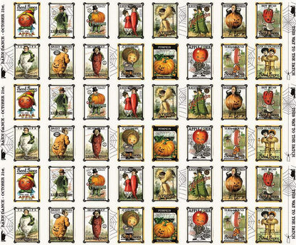 PREORDER - Pumpkin Patch - Seed Sacks Patch White - CD14576R-WHITE - Half Yard