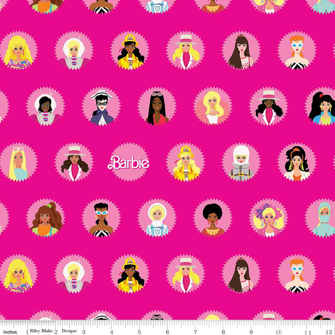 PREORDER - Barbie World - Barbie Main in Hot Pink - Riley Blake Designs - CD15020-HOTPINK - Half Yard