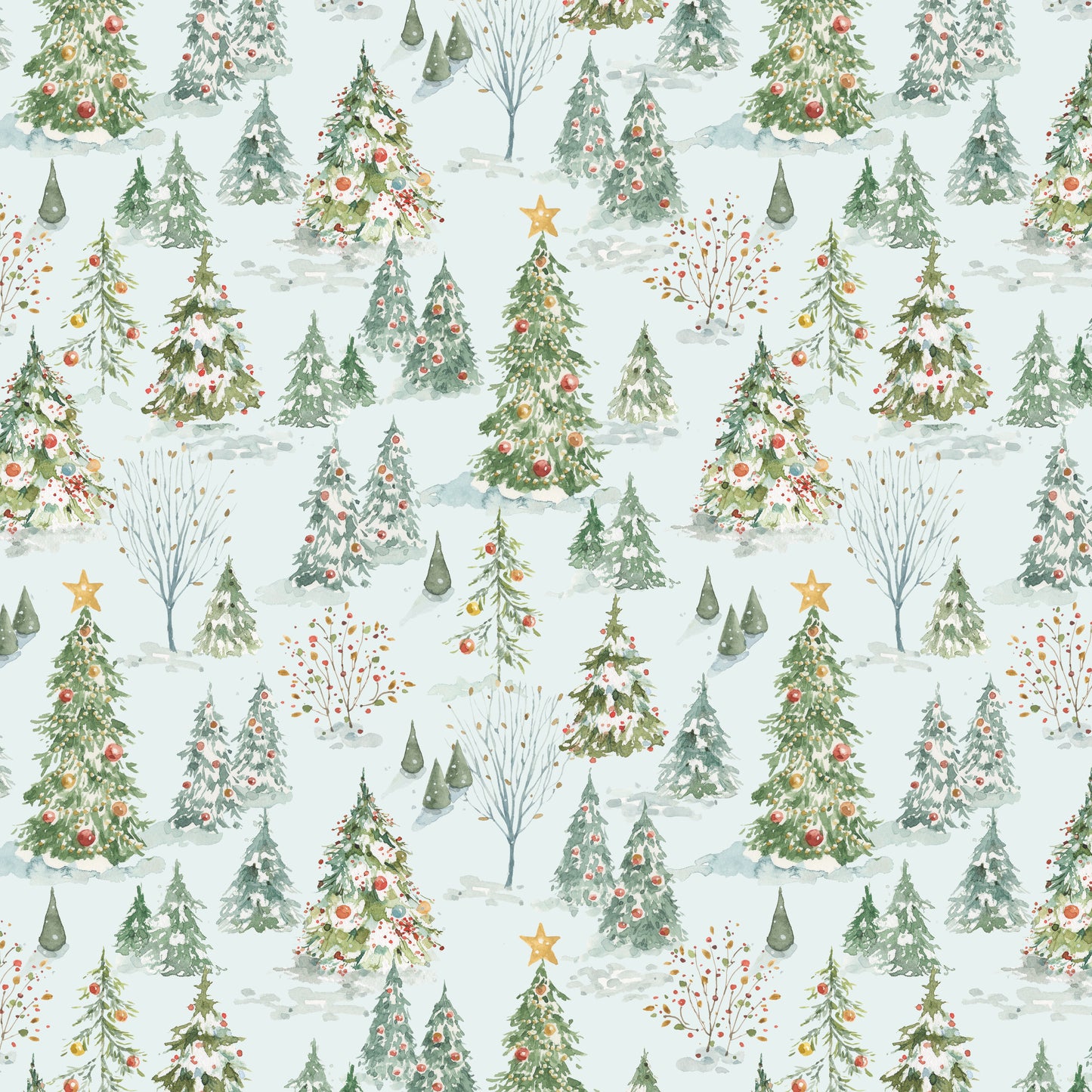Santa's Fair - Forest in Blue - Lisa Audit - CD19201-BLUE - Half Yard (Preorder)