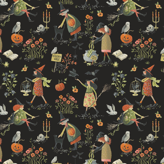 Witchy Vibes - Hedgewitch in Raven - Lisa Audit - CD19270-RAVEN - Half Yard (Preorder)