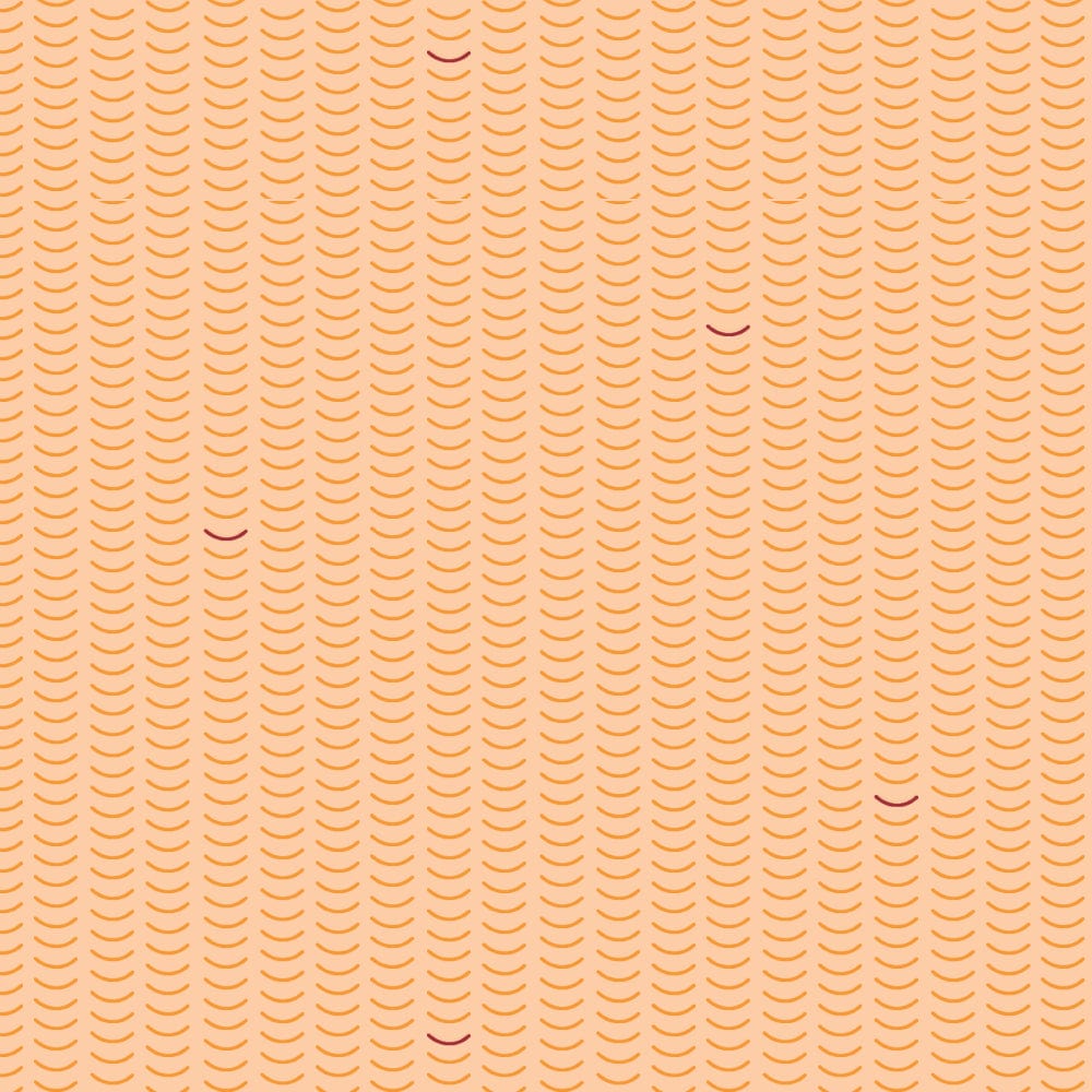 Cotton quilting fabric pattern called 'Ripple in Creamsicle'. Part of the 'Basics Vol. 1' fabric collection. Designed by Charley Harper for fabric company Birch Fabrics. SKU: CH-365-CREAMSICLE. 44-45 inch width.