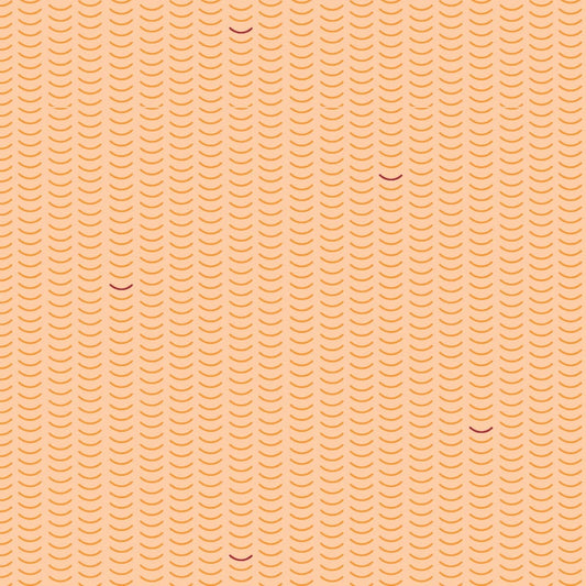 Cotton quilting fabric pattern called 'Ripple in Creamsicle'. Part of the 'Basics Vol. 1' fabric collection. Designed by Charley Harper for fabric company Birch Fabrics. SKU: CH-365-CREAMSICLE. 44-45 inch width.