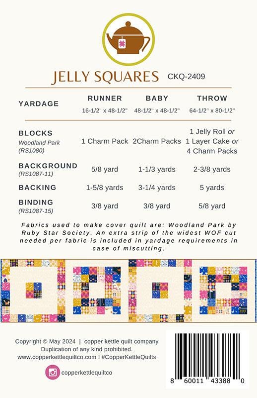 Jelly Squares Quilt Pattern - Sarah Sumbera - CKQ 2409 - Printed Pattern