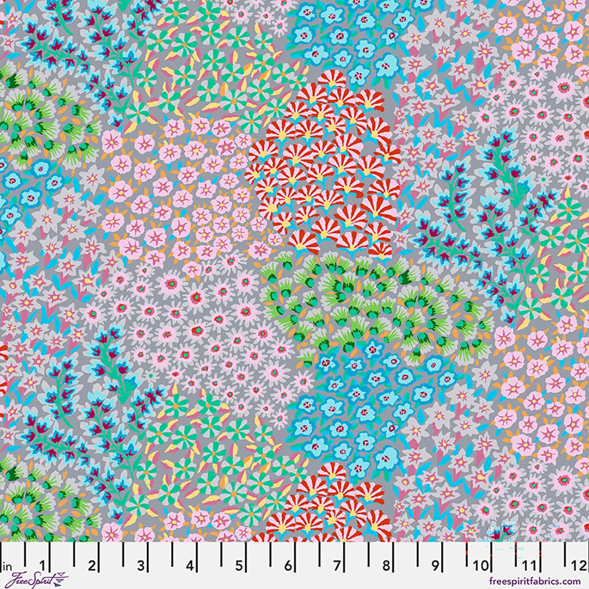 Persian Garden in Grey - Kaffe Fassett Cotton Lawn Collection