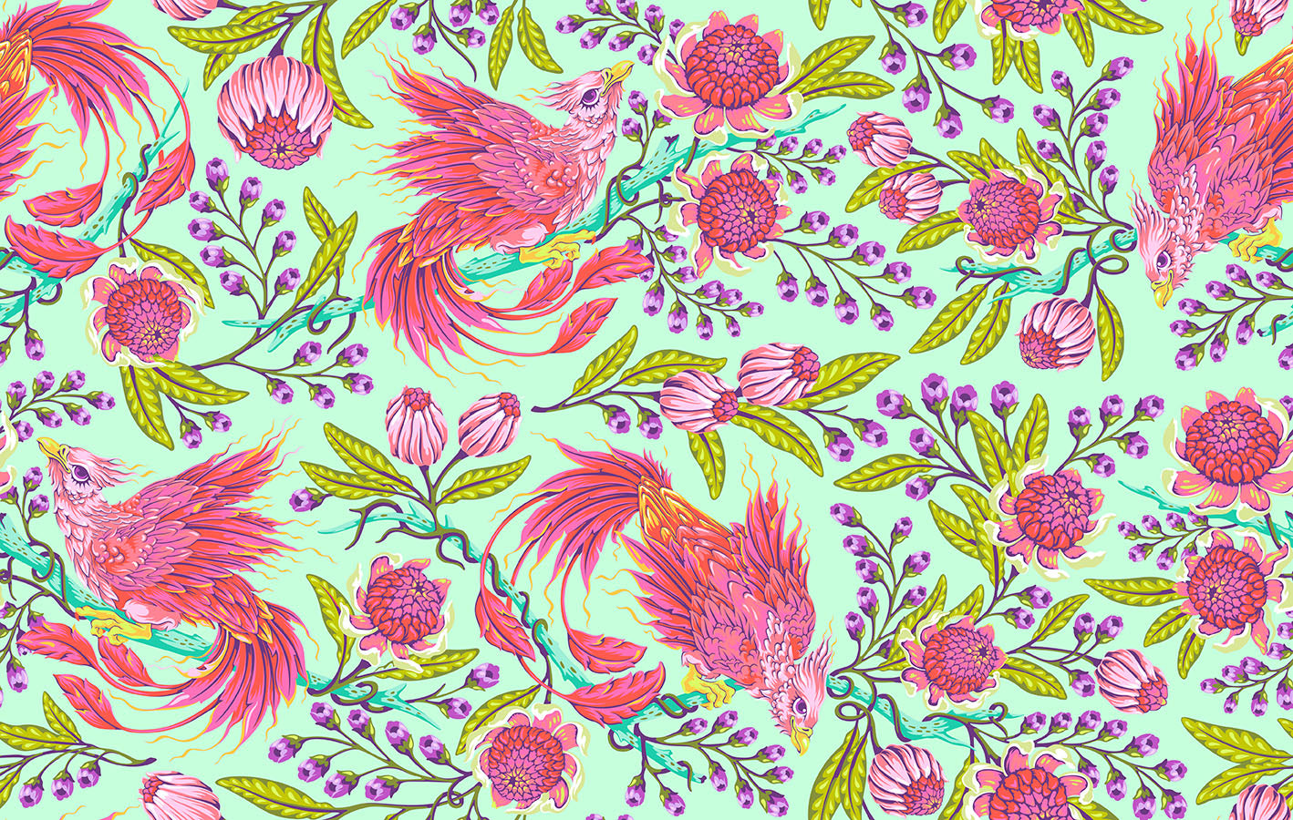 Hot Wings in Stardust cotton lawn fabric, part of the Legendary fabric collection by Tula Pink (SKU: CLTP001.STARDUST)