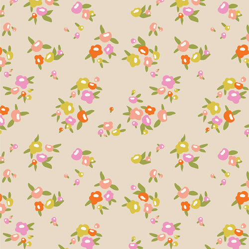 A closeup shot of the quilting fabric pattern called Gentle Petals, designed by AGF Studios. The SKU is CTG77106.