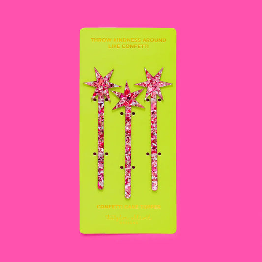 Cake Topper - Stars - Pink Confetti - Taylor Elliott Designs