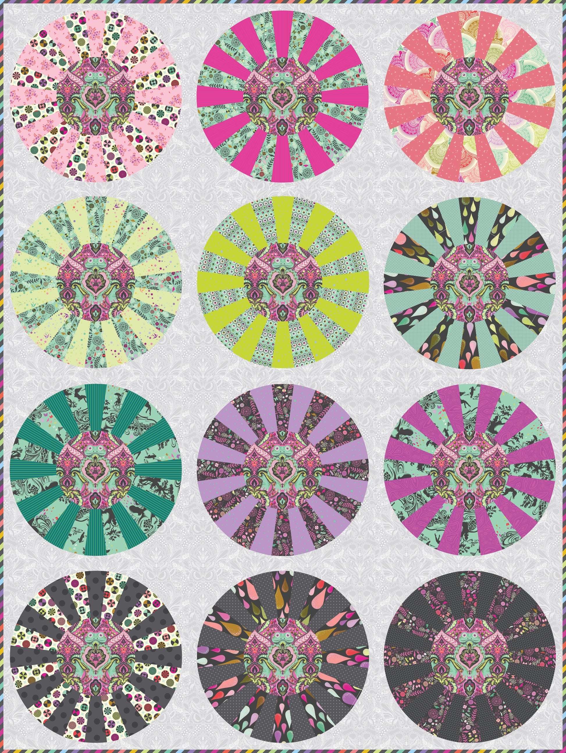 Cartwheels Quilt Kit - Prince Charming Déjà Vu by Tula Pink, SKU KIT.CARTWHEELS