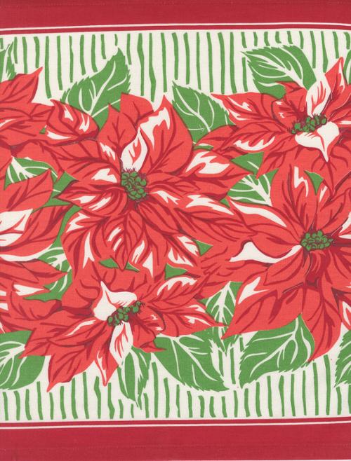 Classic Retro Floral - Poinsettia - 16" Toweling - 920 321 - Half Yard