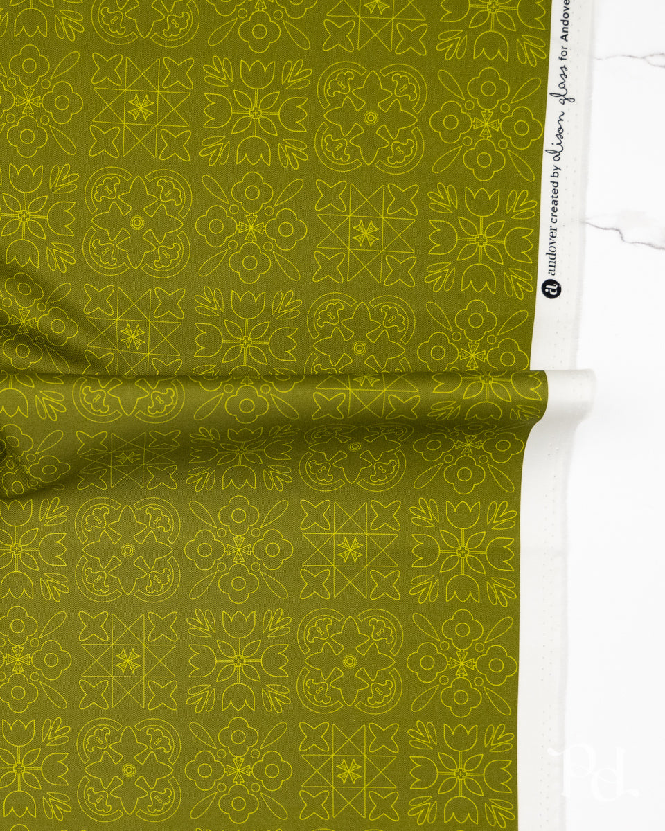 Bandana Dark Toad - Color Camp Grove by Alison Glass - Half Yard Fabric (Preorder)