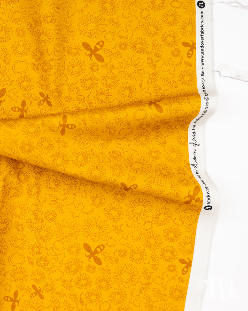 Bee Honey - Color Camp Sun by Alison Glass - Half Yard Fabric (Preorder)