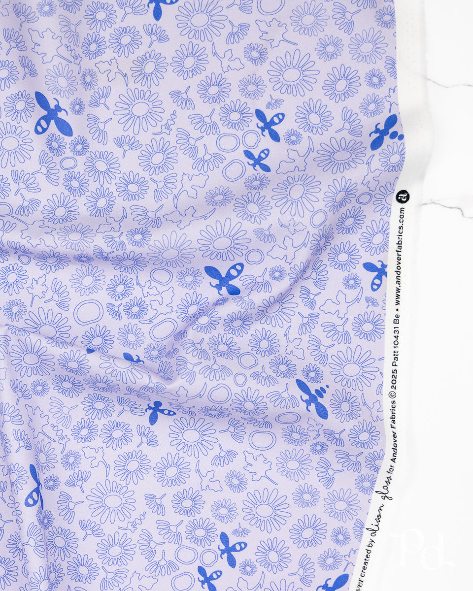 Bee Lighter Violet - Color Camp Dusk by Alison Glass - Half Yard Fabric (Preorder)